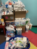 Very Great Lot of Assorted Cups, Paper Towels, Tissues, Toilet Paper, Napkins.  See Photos