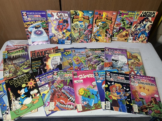 Great Group of Vintage Comic Books - The Real Ghostbusters, X-Men, Power Rangers, Hulk