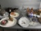 Table Lot of Misc Vintage China, Glass and More
