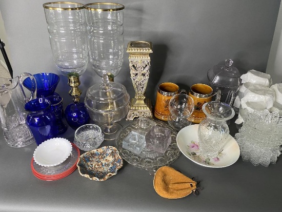 Table Lot of Vintage  Glassware and More