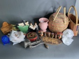 Table Lot of Vintage Items including Fenton & McCoy