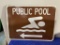 Public Pool Metal Sign