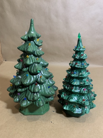 Vintage Ceramic Light Up Christmas Trees