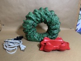 Vintage Ceramic Light Up Christmas Wreath