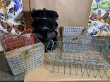 Group of Wire Baskets,  Plastic Organizer, Weighted Sterling & Tray