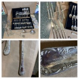 Group of Flatware, Serving Utensils & Coasters