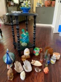 Great Group of Decorative Items including Side Table