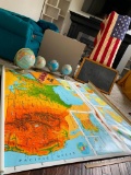 Globes, World Map, Slate Board, American Flag & More