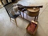 Chair, 2 Vintage Banisters, Shelving Unit & More