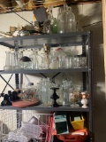 NO METAL SHELF INCLUDED - Large Group of Glassware