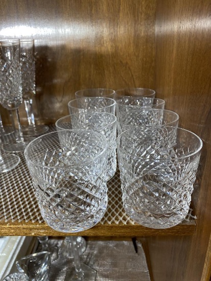 Group of 8 Waterford Crystal Whiskey Glasses