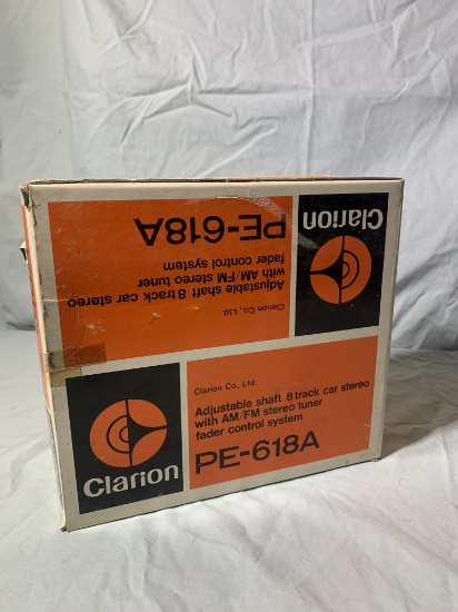 Clarion Adjustable Shaft 8 Track Car Stereo Model PE-618A.