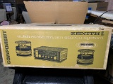 New Box Opened Zenith Solid State FM/AM Stereo System with Speakers Model B449W Walnut