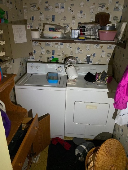 Laundry Room Contents Lot including Washing Machine & Dryer