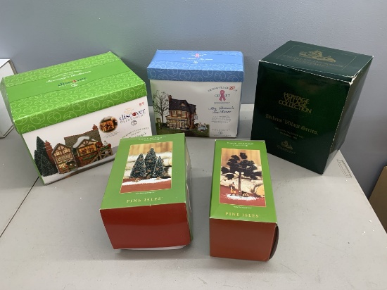 Dept 56 - Sir John Falstaff Inn, Willie the Woodcutter, Mrs. Brimm's Tea Room, Fezziwig's Ballroom