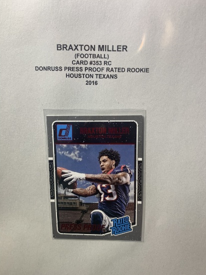 2016 Braxton Miller Donruss Press Proof Rated Rookie Card #353 RC Houston Texans