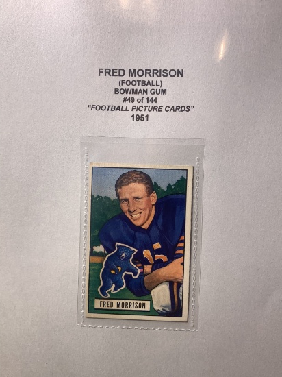 1951 Fred Morrison Bowman Gum Football Picture Card #49 of 144