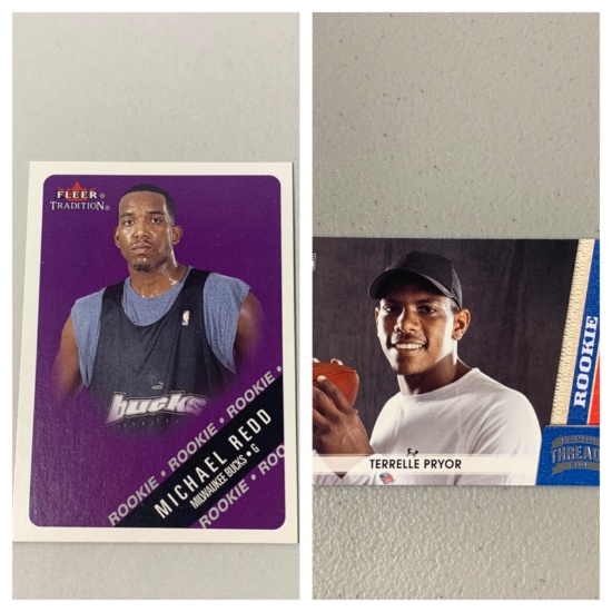 2000-01 Michael Redd Fleer Tradition Basketball Card & 2011 Terrelle Pryor Panini Threads Rookie Car