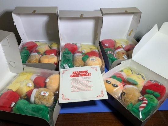 Group of New Del Monte Plush Christmas Ornaments