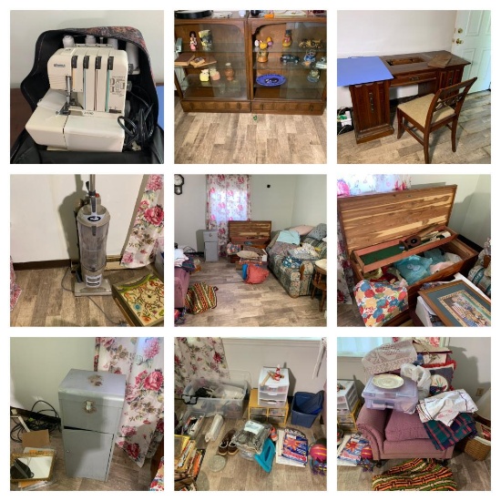 Living Room Clean Out - Cedar Chest, Cook Books, Display Cabinets, Glassware, Blankets & More
