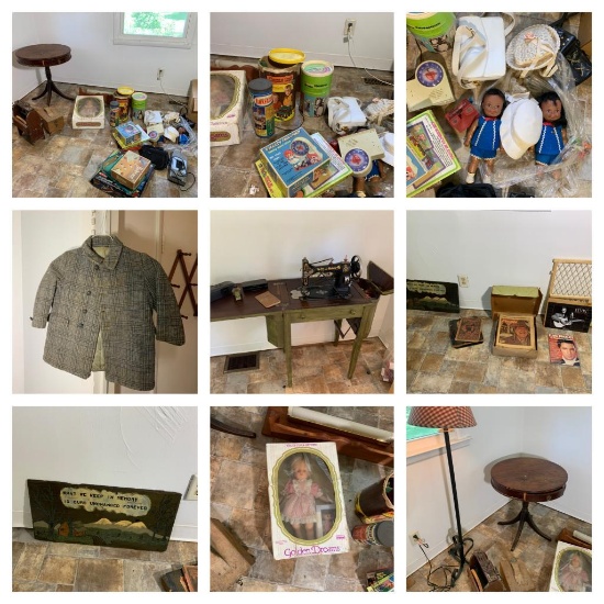 Bedroom Clean Out - Floor Lamp, Collector Toys, Games, Vintage Toddler Jacket, Sewing Machine & More