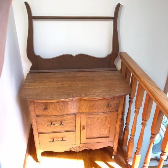 Antique Wash Stand With Towel Rack. Online Auctions Proxibid
