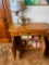 Cabinet, contents, vintage lamp, carnival glass lot