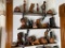 3 Shelves of Carved African Figures, Statues