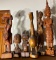 Group lot of larger carved wooden Tribal figures