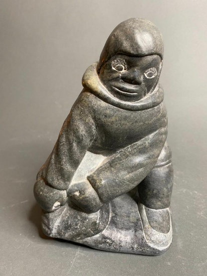 Carved Native Canadian Eskimo Art Figure - Hunter