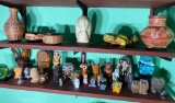 2 Shelves of Vintage Owl Figurines & More