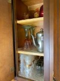 Kitchen Cupboard lot - vintage glass, teapot and more