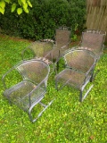 5 Vintage Wrought Iron Metal Garden or Patio Chairs