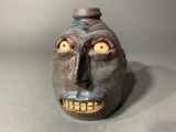 Vintage Southern Pottery Face Jug - Signed
