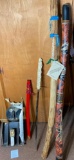 Didgeridoo, rain stick, Japanese style sword, metal art lot