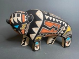 Vintage Painted Native American Ceramic Buffalo