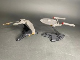2 Vintage Die Cast Star Trek Display Models