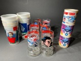 Large Lot Vintage Star Trek Glasses, Plastic Cups