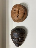 2 Carved Tribal Ethnographic Masks