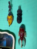 Group lot of 3 Carved Wooden Tribal Masks