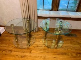 2 Glass Top Side Tables