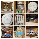 Kitchen Clean Out - Dishes, Glassware, Flatware, Aprons, Baking Items & More