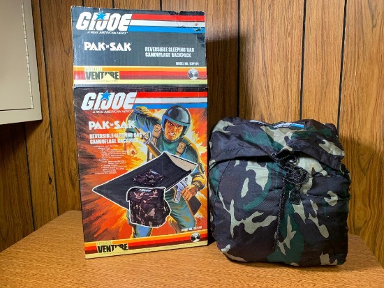 Vintage GI Joe Pak-Sak Reversible Sleeping Bag Camouflage Backpack by Outdoor Venture