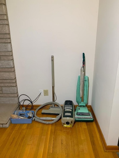 Vintage Hoover Decade 80 with Edge Lighting & L.E Electrolux Vacuums