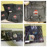 8 New Ohio State Football Satchel Bags, 2 New Forester Windshirts with Embroidered OSU Arena Circle