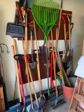 Great Group of Yard Tools - Shovels, Rakes, Snow Shovels, Saw.  See Photos