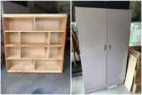 Storage Cabinet and Stacking Bookshelves (2)