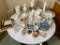 Table lot of milk glass and more