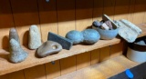 Shelf lot of Native American Artifacts including Slate Ax