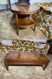 Coffee Table Plus Lamp Table Lot - MCM Retro Vintage